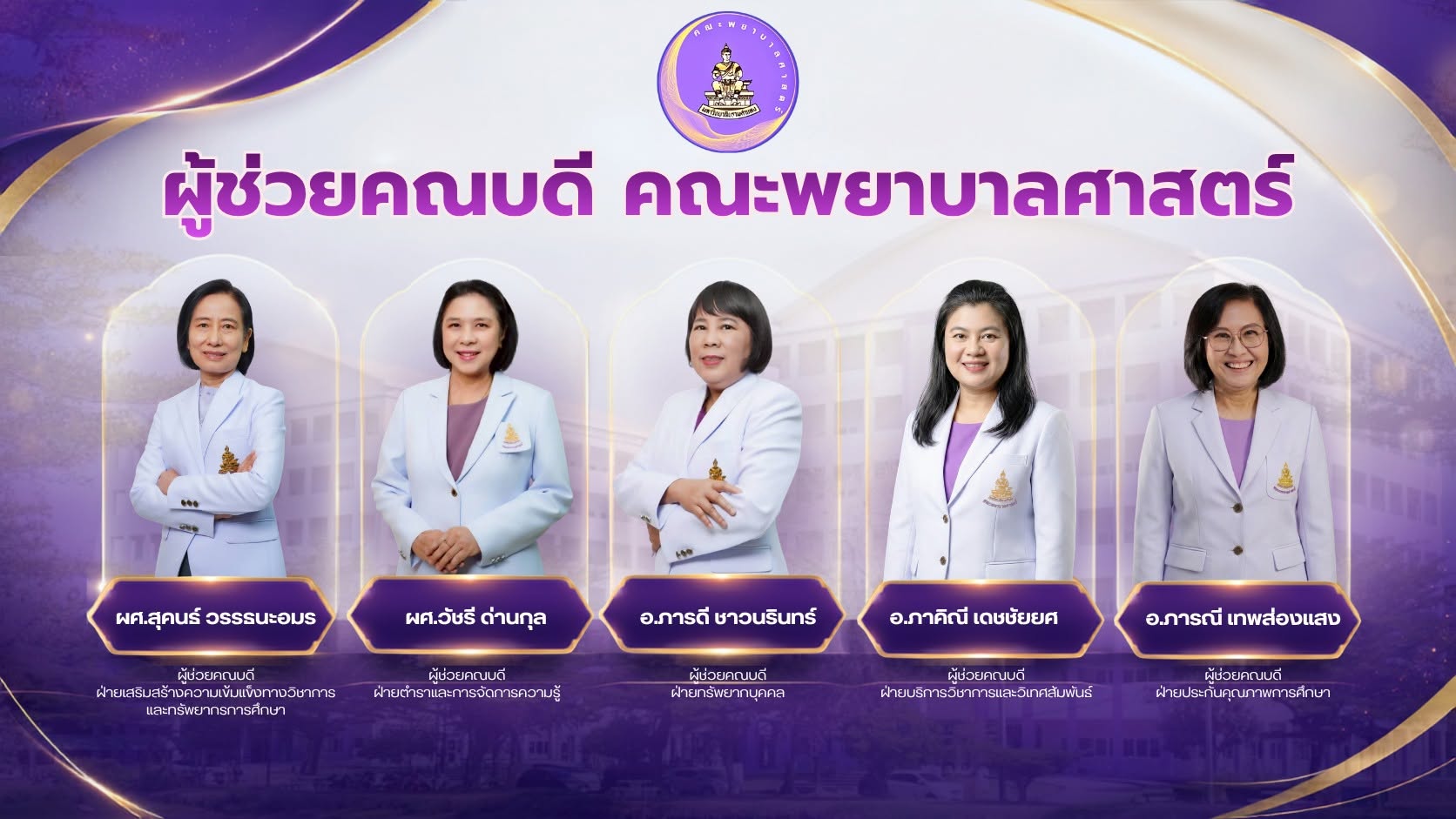 ขอแสดงความยินดีกับคณะผู้บริหาร ในตำแหน่งผู้ช่วยคณบดี